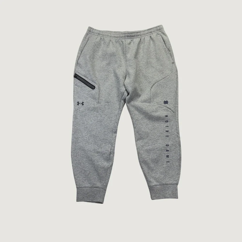 Under Armour Notre Dame Joggers XL Gray Performance Fleece Fighting Irish Active